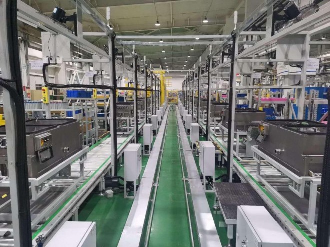 大型部品ドラム搬送ライ